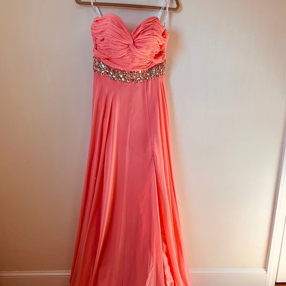 Jovani Dresses & Skirts - Jovani Coral Chiffon Prom Gown